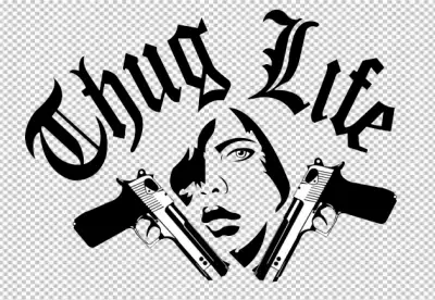 Thug Life Logo Guns