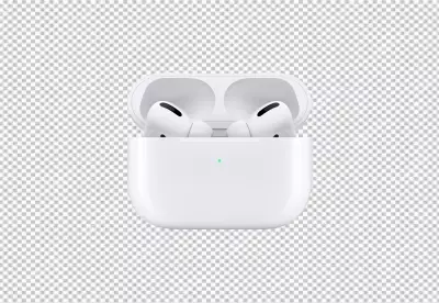 Headphones wireless realistic composition with isolated image of phones with power bank dock station