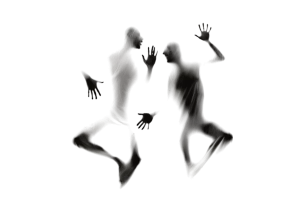 Terrifying hands silhouettes in studio PNG