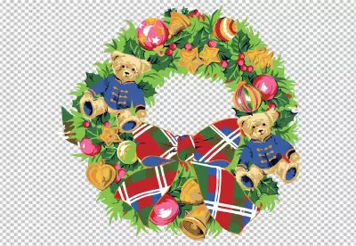 Christmas Wreath Hanger watercolor winter border transparent background 