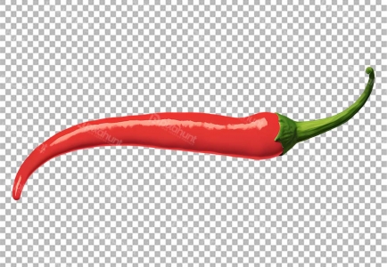 Single Red chili | Red chili pepper with long, pointed shape