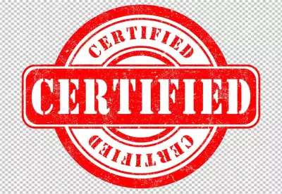 Completed green rubber stamp on transparent background