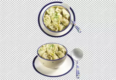 Yummy and delicious Vegetable Dumplings isolated on transparent background