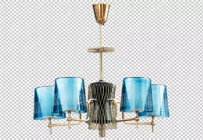 Retro chandelier isolated on PNG background