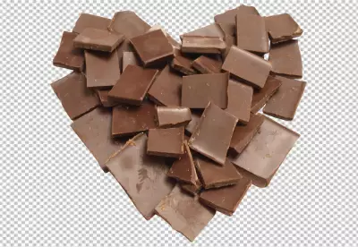 Delicious dark chocolate pieces are isolated png