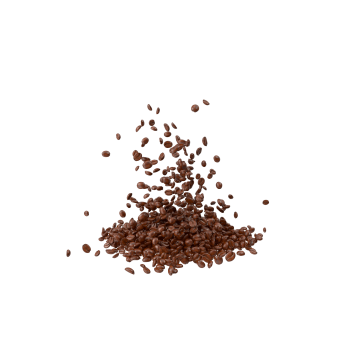 coffee beans scattered mid-air