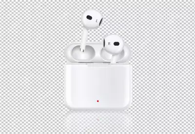 Isolated apple airport charge finished. Airport red light is on