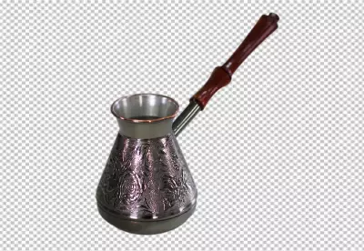  coffee pot isolated on white background. Coffee turk with a handle. Turkish coffee.  transparent background
