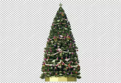 Golden balls christmas tree PNG BG