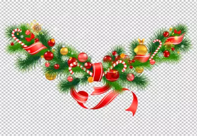 Realistic christmas decoration PNG BG