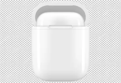 White wireless earbuds case digital earphones