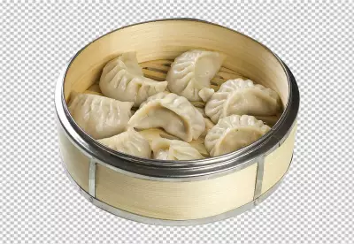 Delicious Dumplings Jiaozi isolated on transparent background