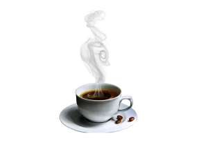 Cup of coffee on transparent background