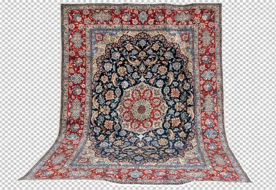 Textures and patterns in color from woven carpets transparent background 