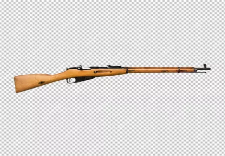 Big size old rifle sniper without scope transparent background