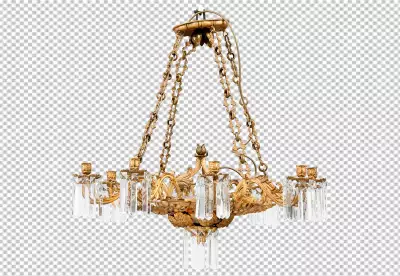 Retro chandelier isolated transparent backgrounded 