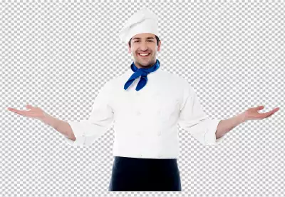 Medium shot chef  transparent background