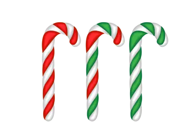 Candy cane with red and white stripes. Christmas sweet treat. png