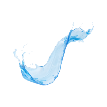 Blue water splashing alone isolated