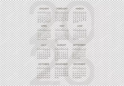 Stylish 2020 Annual Calendar with Golden Typography on Dark Background for Planning image