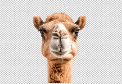 Close-up of a Brown Camel Head Looking Directly at Camera image