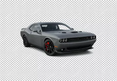 Modern Gray Dodge Challenger Sports Coupe Isolated on White image