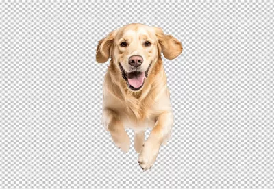 Joyful Golden Retriever Running for Playful Designs and Pet Projects image