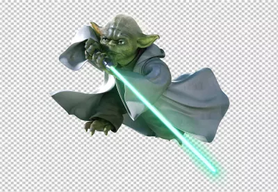 Yoda with Green Lightsaber Action Pose