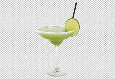 Refreshing Green Margarita Cocktail with Salt Rim and Fresh Lime Garnish image