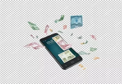 Digital Currency Flowing from Smartphone Screen Representing Online Earnings and Mobile Finance Technology image