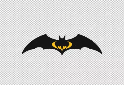 Iconic Black and Yellow Bat Symbol Logo Emblem Graphic Design image