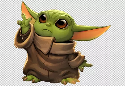 Grogu Cute Star Wars Character Illustration