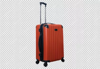 Vibrant Hard-Shell Orange Luggage with Spinner Wheels and Telescopic Handle image