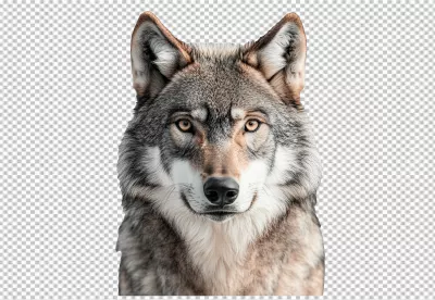 Majestic Grey Wolf Headshot for Wildlife and Nature Projects image