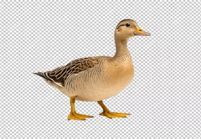 Graceful Brown Duck Standing Proudly Looking Right PNG Image for Creative Projects image