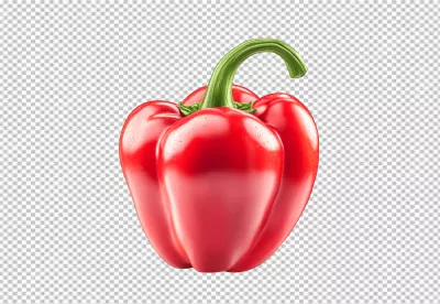 Vibrant Red Bell Pepper Fresh Healthy Vegetable Stock Image Isolated on White Background image
