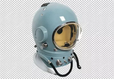 Classic Retro Deep Sea Diving Helmet Marine Exploration Gear on White Background image