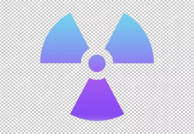 Radiation Symbol Warning Icon with Blue and Purple Gradient
