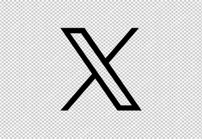 Modern Black X Symbol with Stylized Outline on Clean X logo, Twitter logo image