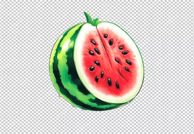 Vibrant Watermelon Slice PNG for Fresh Fruit Designs and Summer Graphics image