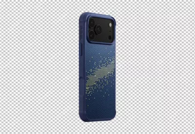 Durable Navy Blue Smartphone Case with Pixelated Burst Design for Modern Devices image