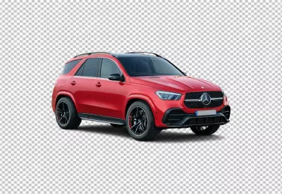 Vibrant Red Mercedes-Benz Luxury SUV Isolated on Pristine White Background image