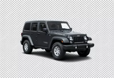 Rugged Dark Grey Jeep Wrangler SUV Isolated for Off-Road Adventure and Versatility image