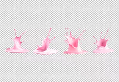 Dynamic Pink Milk Splash Yogurt Liquid Cream Collection Set image