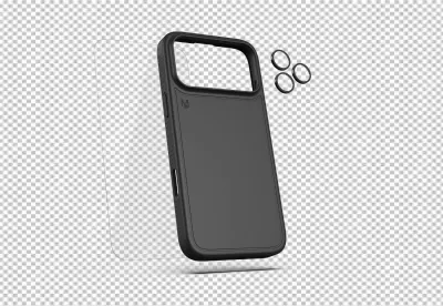 Protective Smartphone Accessories Kit with Black Case, Screen, and Lens Shields image