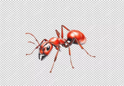Detailed Red Ant Illustration with Realistic Design for Nature and Insect Projects image