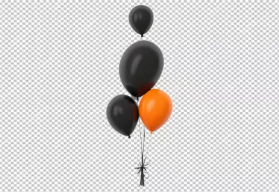 Elegant Black and Orange Balloons for Festive Celebrations image