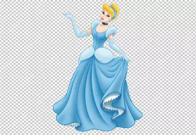 Beautiful cinderella with blue dress transparent background png