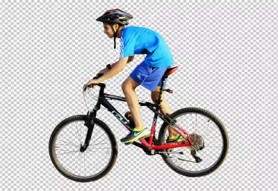 A cyclist riding a bicycle isolated PNG