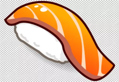 Cartoon Salmon Nigiri Sushi Illustration for Japanese Cuisine Designs image